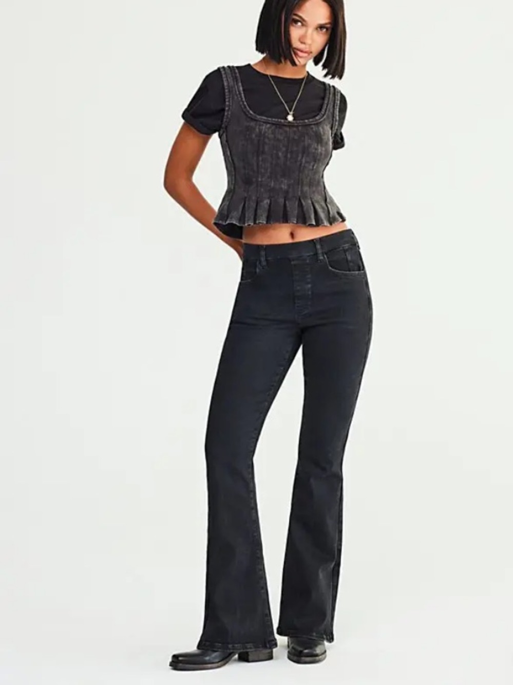 9400. We The Free Crvy Infinite Pull-On Flare Jeans